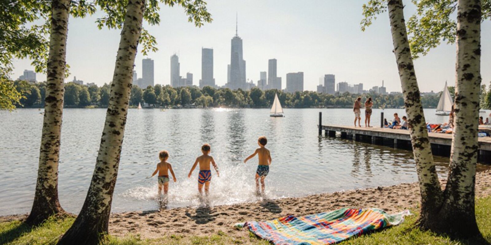 Badeseen mit Kindern in Berlin