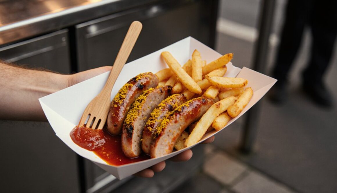 Currywurst-Snack nach Berliner Art