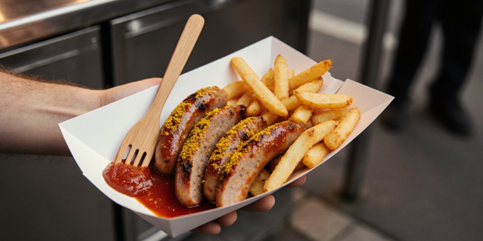Currywurst-Snack nach Berliner Art